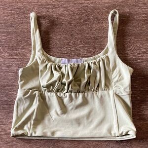 Elegant Olive Green Crop Top